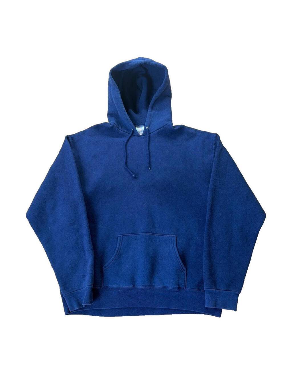 Y2K Russel Style Blank Hoodie Mens XL Blue Heavyweight Fruit